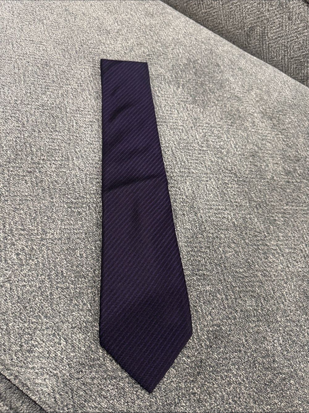 Tom Ford Purple Diagonal Textured Silk Tie